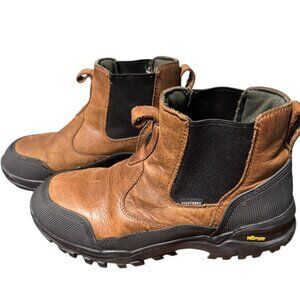 Duluth Trading Co Mens 8.5 Waterproof Leather Pull-On Work Boots With Vibram Sol